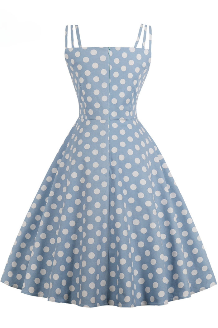 Light Blue Dot A-line Slip Vintage Dress