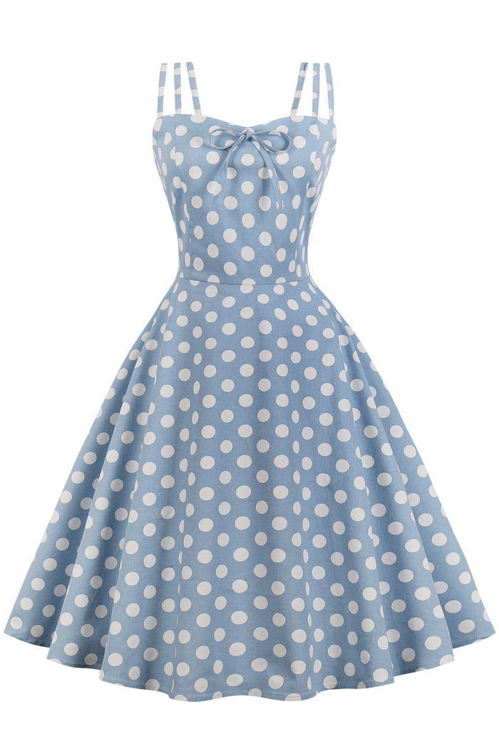 Light Blue Dot A-line Slip Vintage Dress