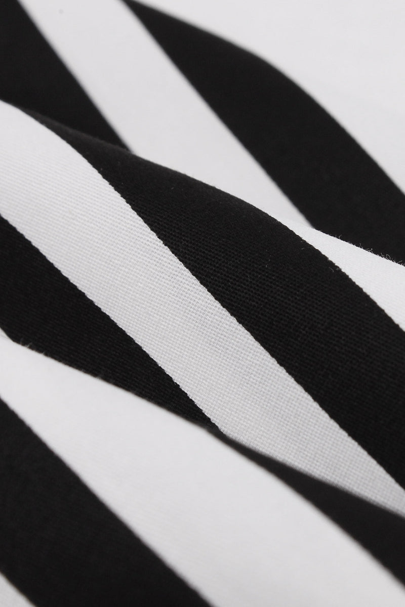 Black and White Stripes Halter A-line Vintage Dress
