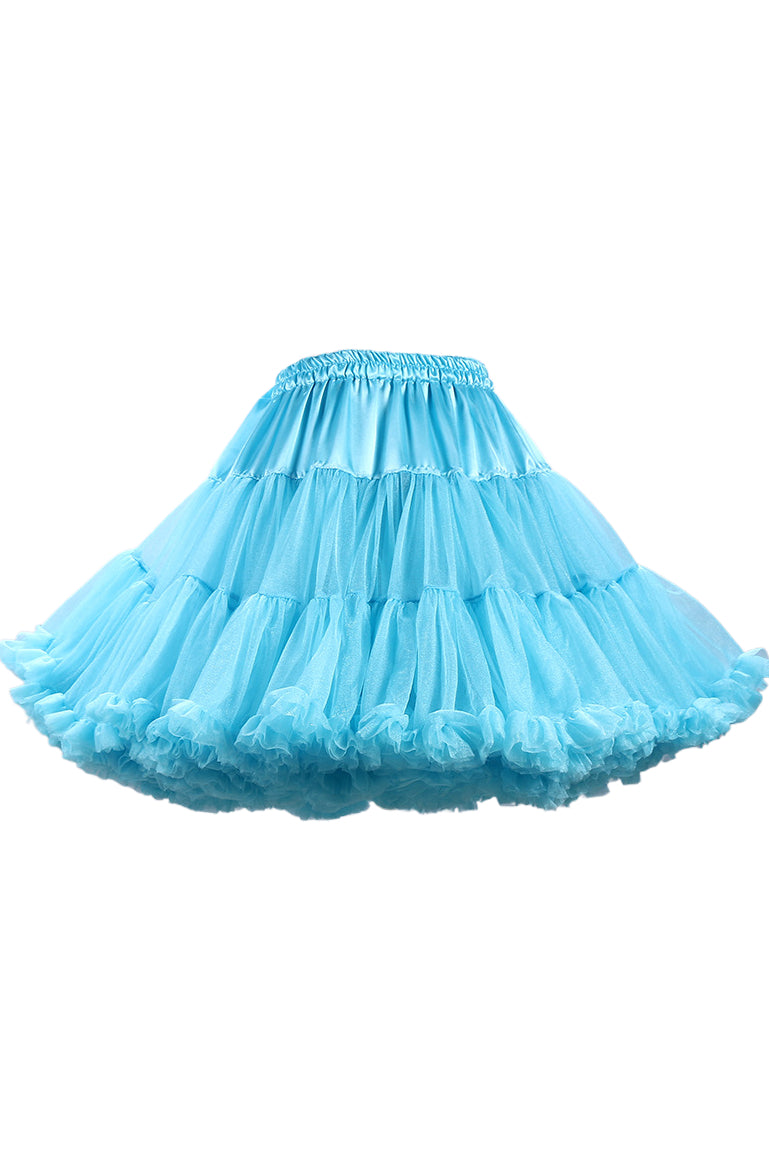 Sky Blue Tulle Ruffled Tutu Mini Petticoat