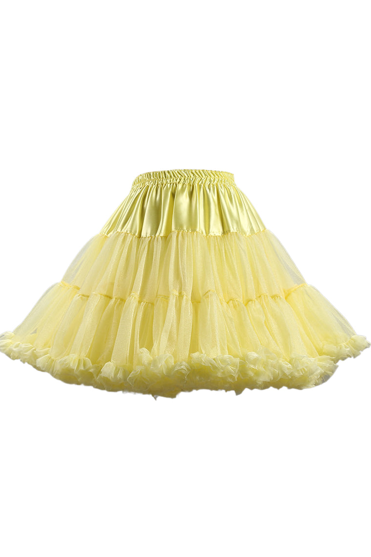 Yellow Tulle Ruffled Tutu Mini Petticoat