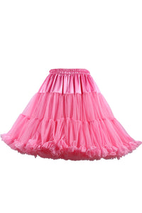 Hot Pink Tulle Ruffled Tutu Mini Petticoat
