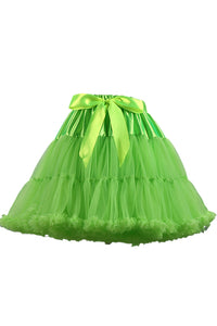 Grass Green Tulle Ruffled Tutu Mini Petticoat