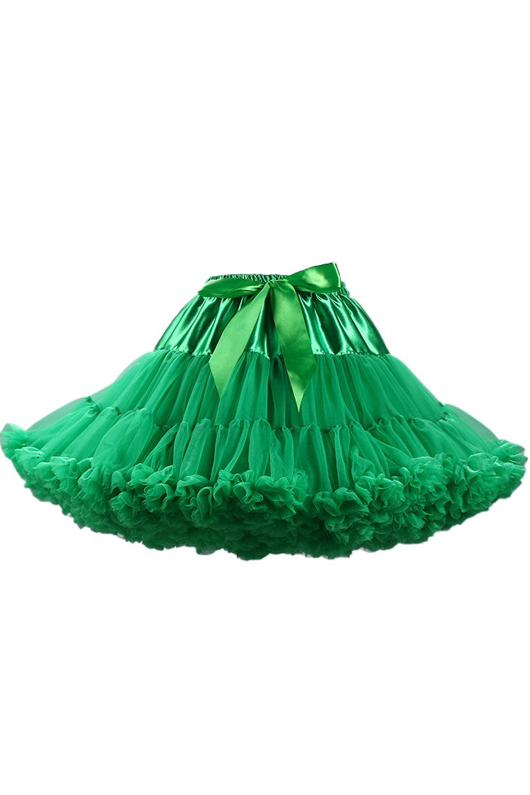 Green Tulle Ruffled Tutu Mini Petticoat