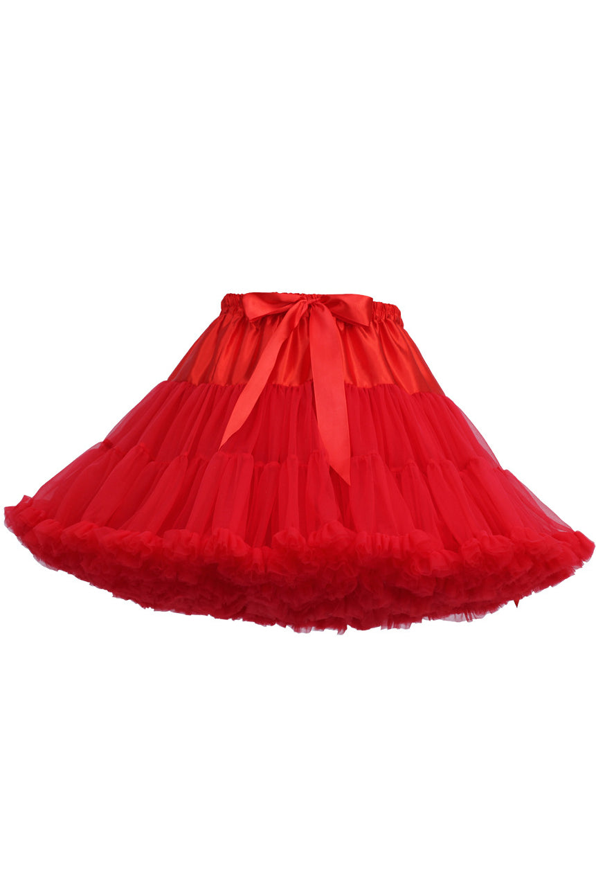 Red Tulle Ruffled Tutu Mini Petticoat