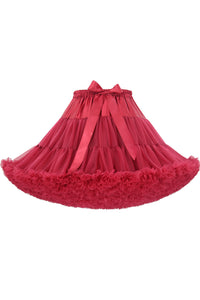 Red Tulle Ruffled Tutu Mini Petticoat