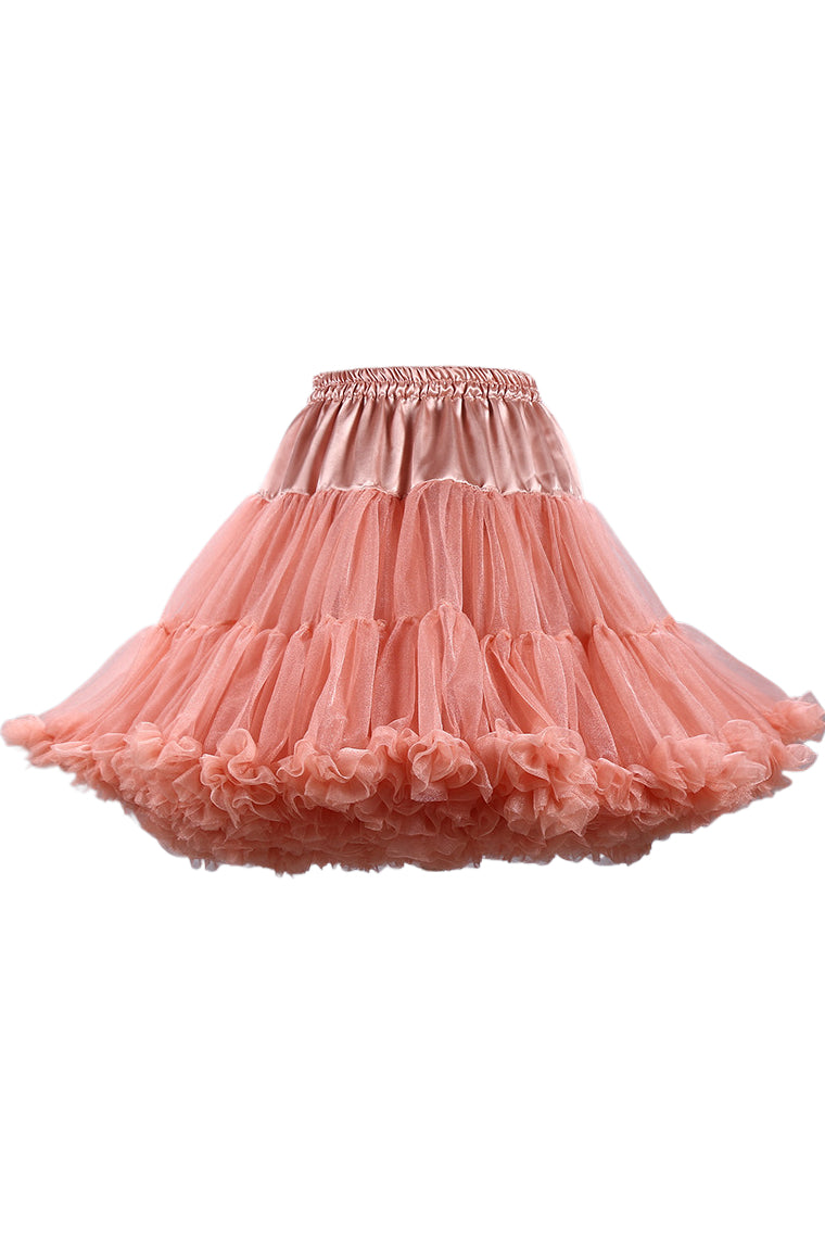 Coral Tulle Ruffled Tutu Mini Petticoat