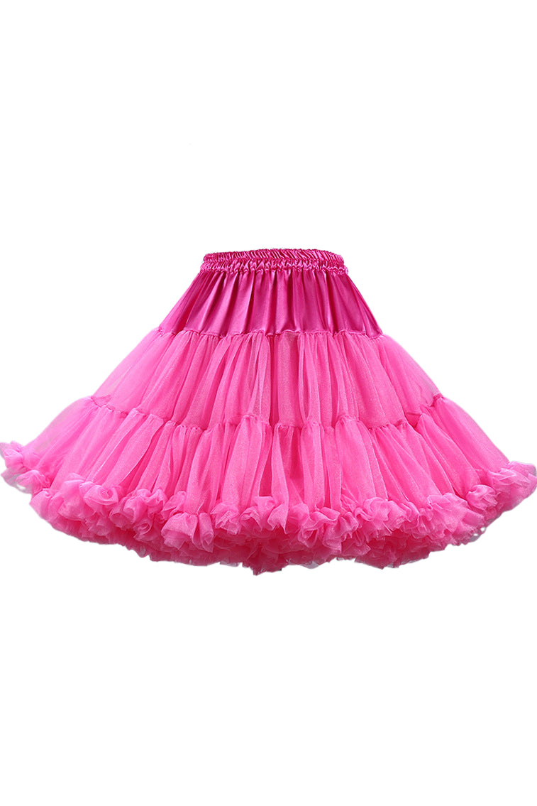 Fuchsia Tulle Ruffled Tutu Mini Petticoat