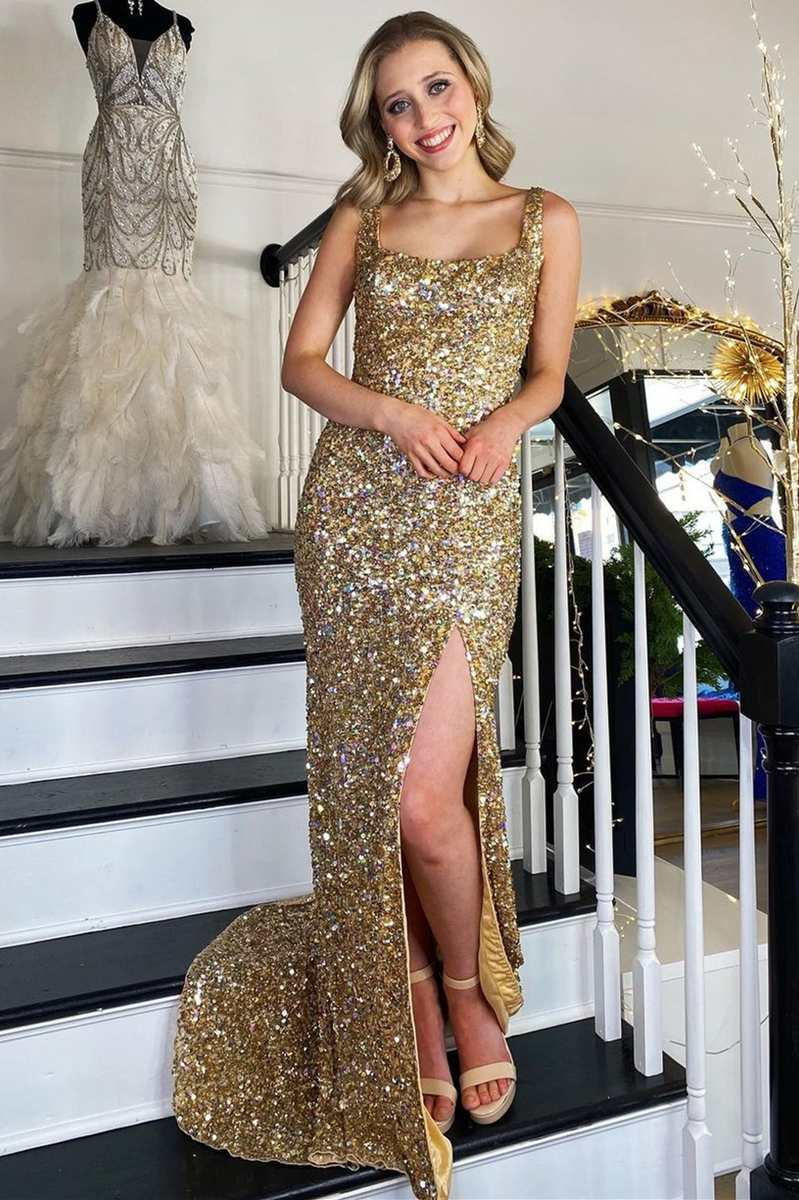 Champagne Gold Sequin Backless Halter Short Prom Dress - Lunss