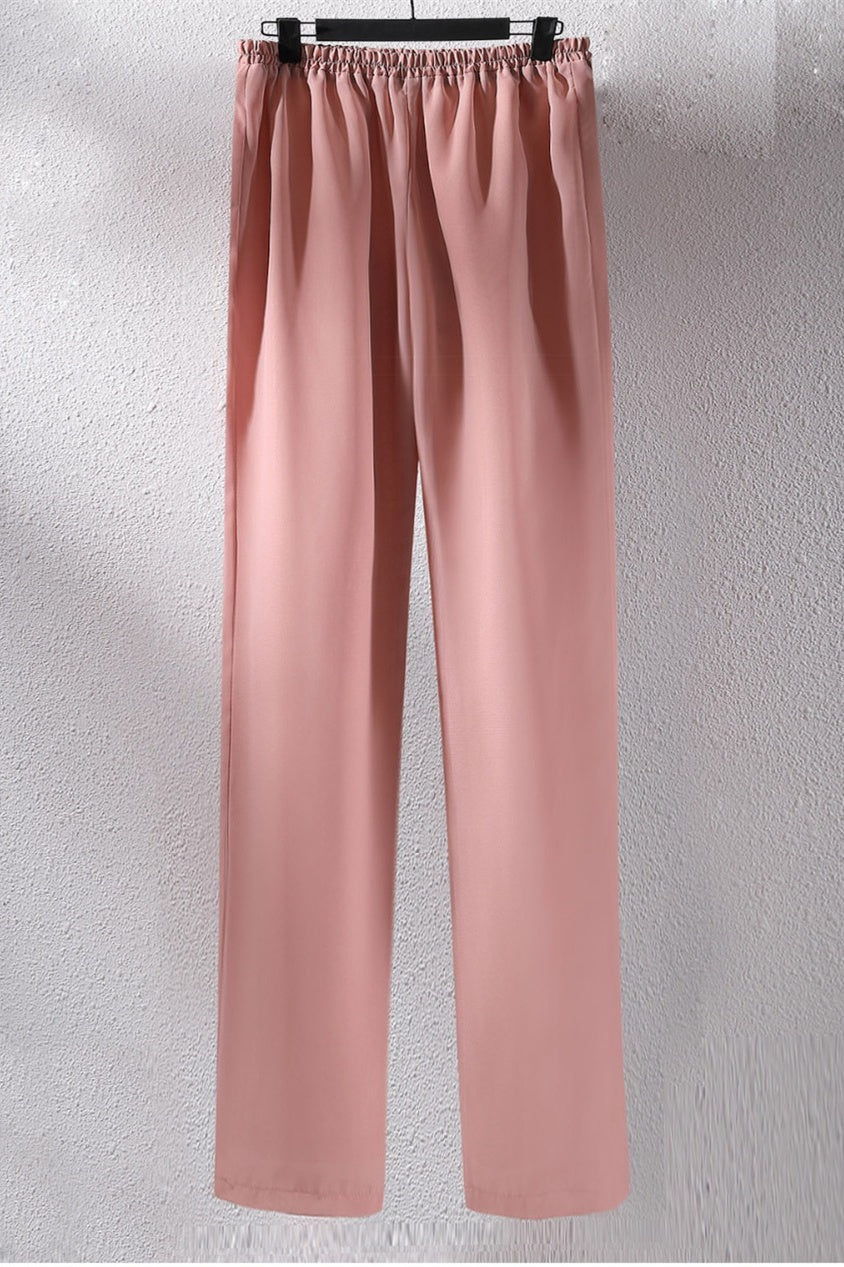 Pink Ruffles 3/4 Sleeves Mother of the Bride Pant Suits