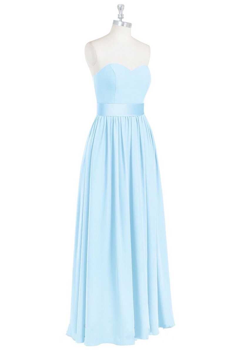 Light Blue Sweetheart A-Line Bridesmaid Dress with Slit