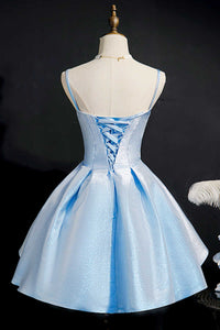 Princess Blue High-Waist A-Line Short Homecoming Dress