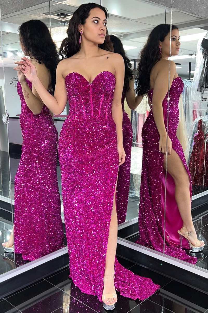 Fuchsia mermaid prom outlet dresses