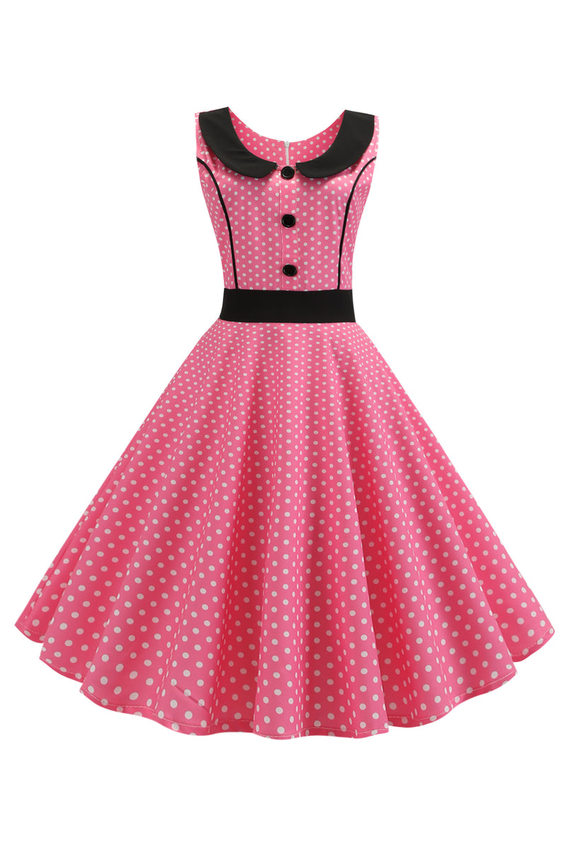 Vintage Patchwork Polka Dot Swing Dress