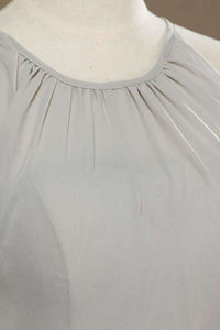 Grey Chiffon Halter Keyhole Back Short Bridesmaid Dress
