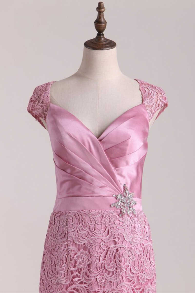 Two-Piece Pink Backless Mother of the Bride Dress