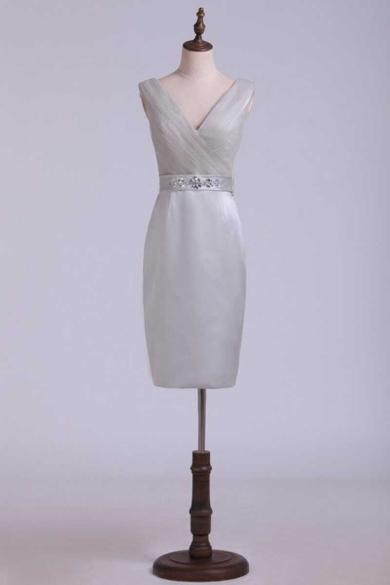 Two Piece Grey High Collar Short Mother of the Bride Dress