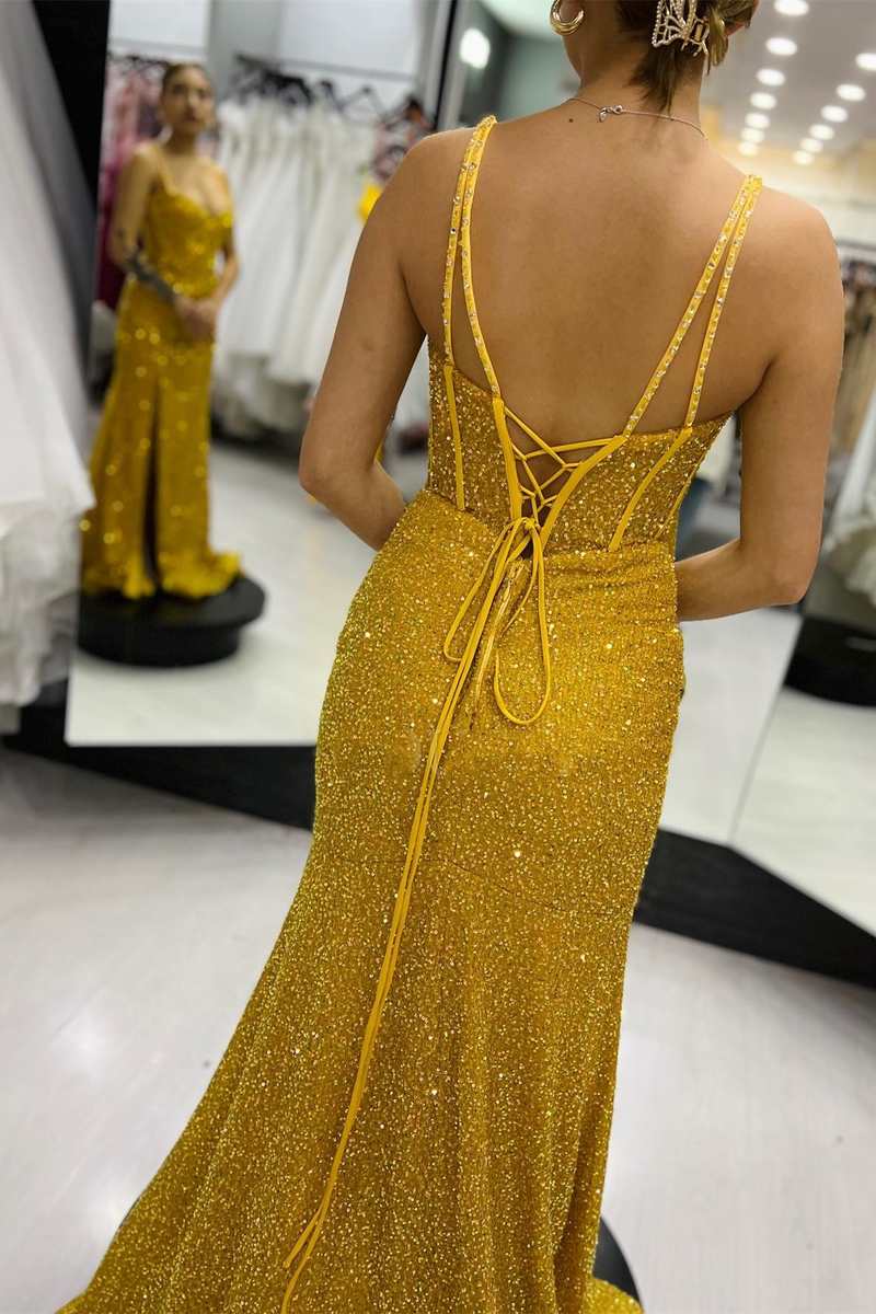 Yellow Sequin Dress