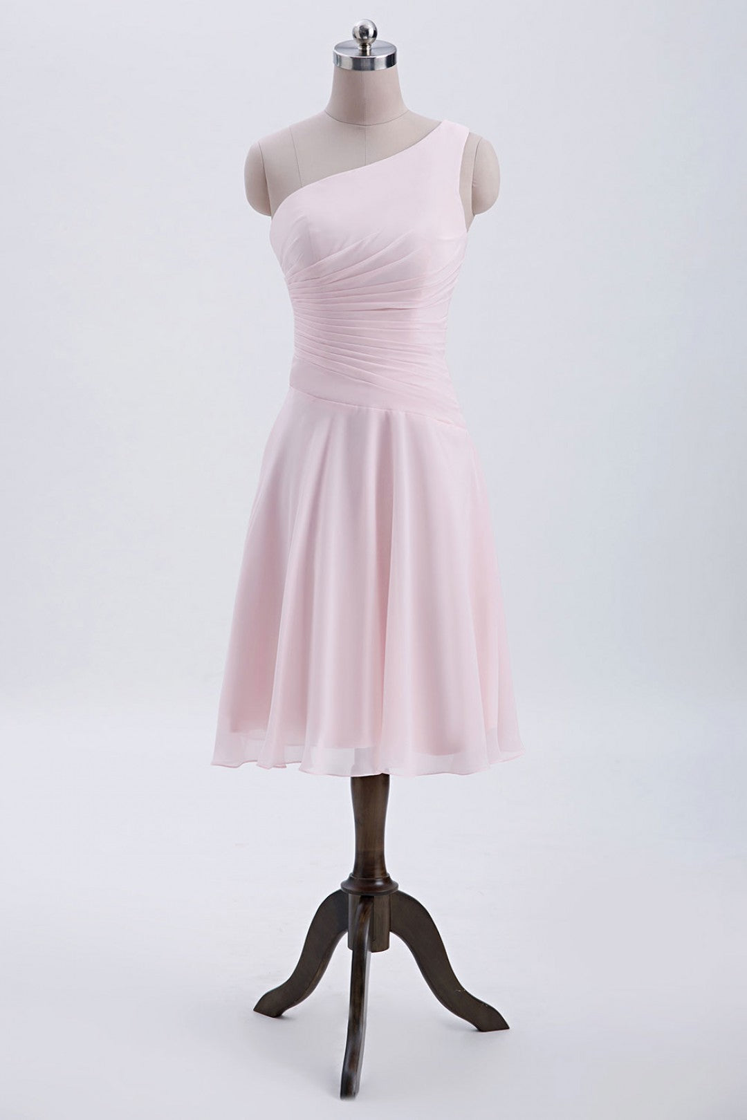 Short Pink One Shoulder Chiffon Homecoming Dress