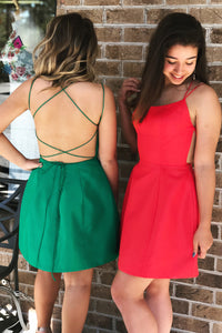 Short Homecoming Dress, Green Homecoming Dress, Red  Homecoming Dress