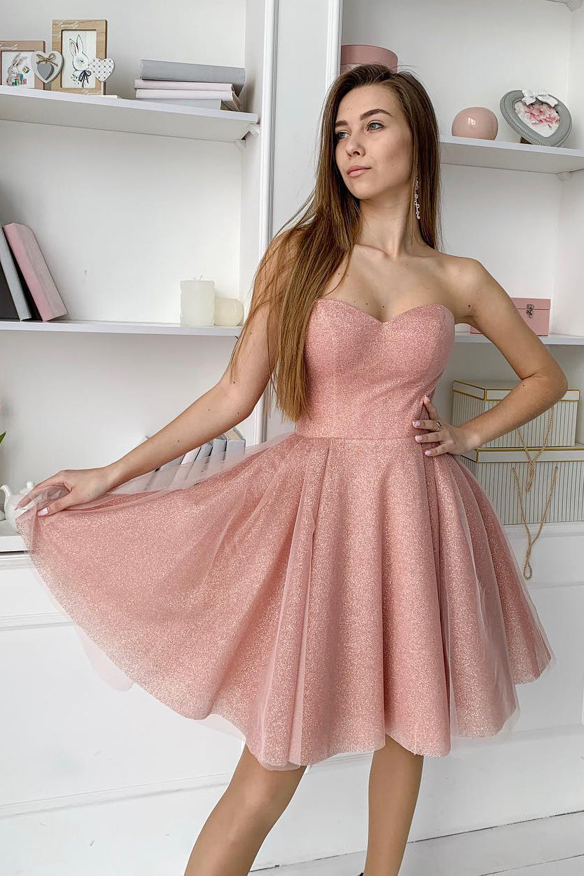 Sweetheart Dusty Pink Short Homecoming Dress