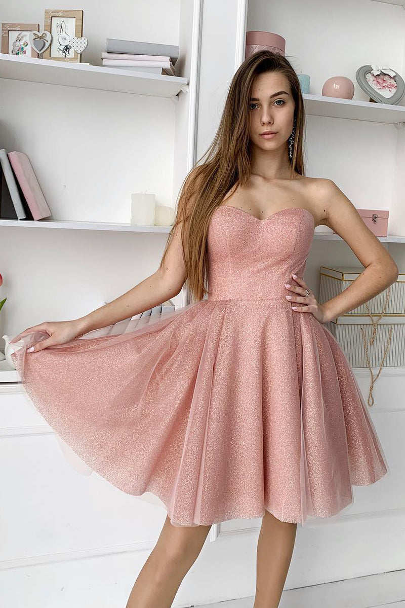 Sweetheart Dusty Pink Short Homecoming Dress