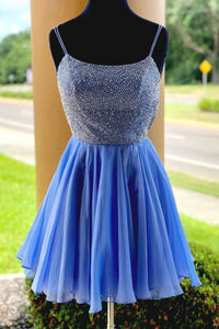 Sparkle Beading Blue Short Homecoming Dress