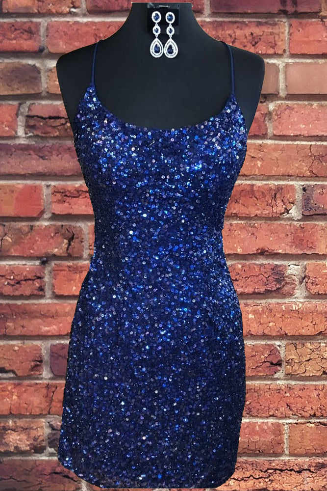 Midnight blue homecoming dress best sale