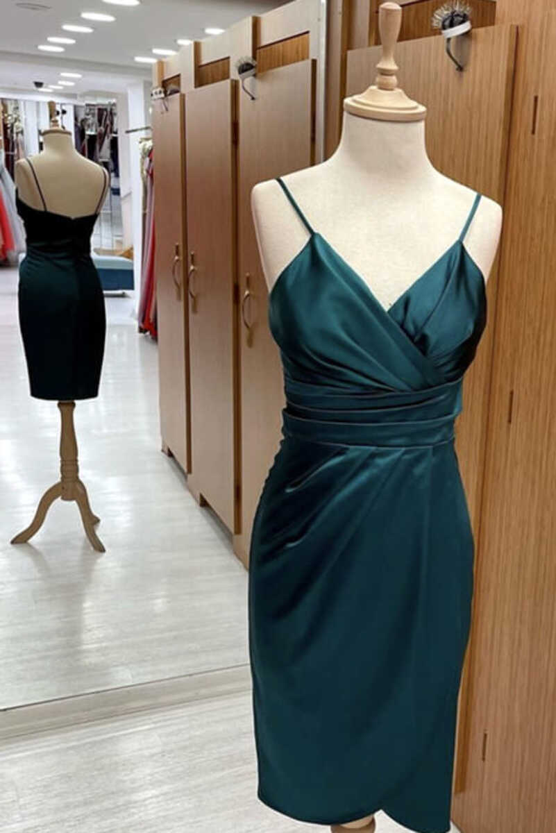 Satin Hunter Green Bridesmaid Dresses