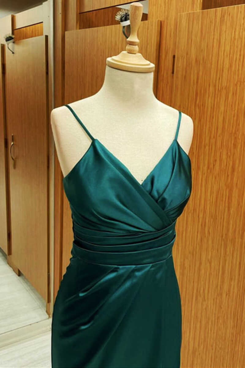 Satin Hunter Green Bridesmaid Dresses