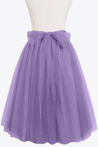 Lavender Tulle Bow Back A-Line Short Skirt