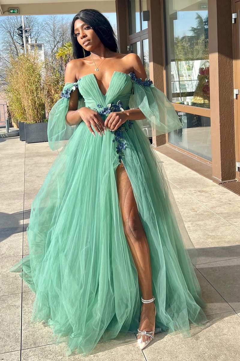 Tulle prom hotsell dress long