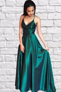 Simple Hunter Green Long Prom Dress