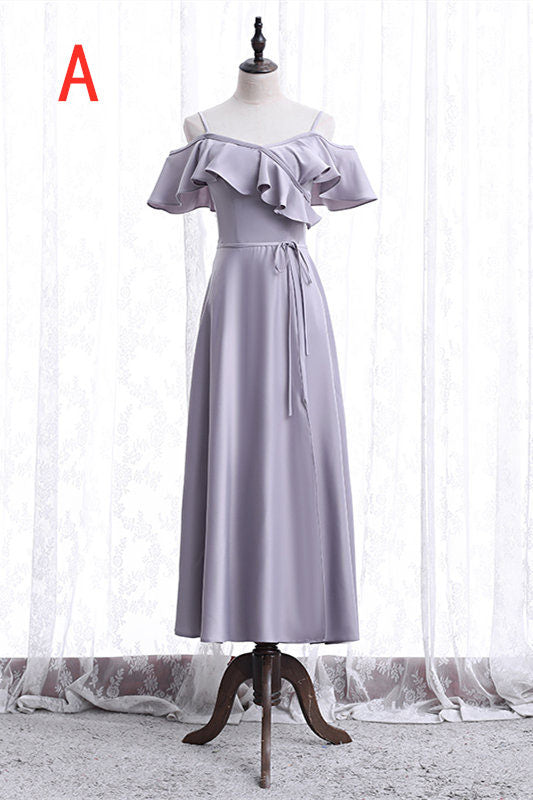 Elegant Lavender Long Mismatch Bridesmaid Dress