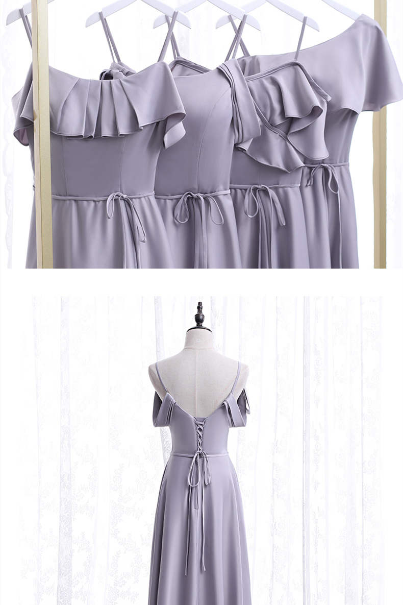 Elegant Lavender Long Mismatch Bridesmaid Dress