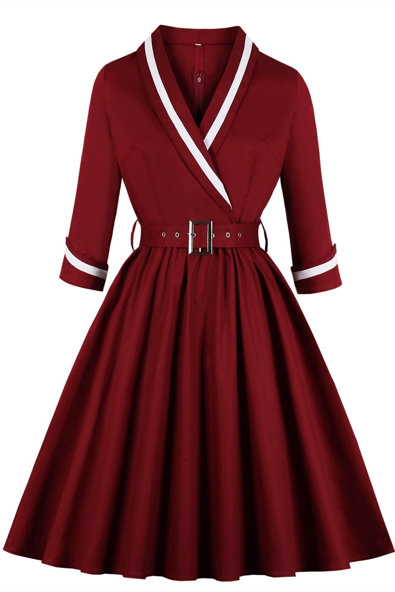 Burgundy 1950s dress collections - Official Online Store