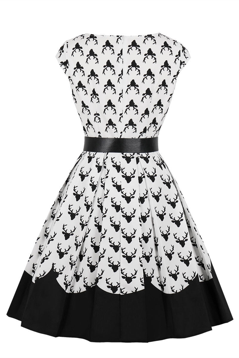 Vintage Peter Pan Style Black Deer Dress