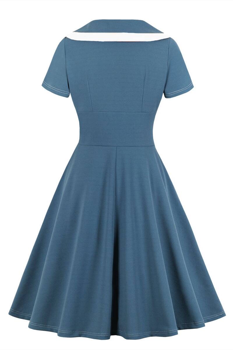Vintage Blue and White Dress – Dreamdressy