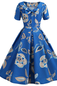 Peter Pan Collar Floral 50s Vintage Dress
