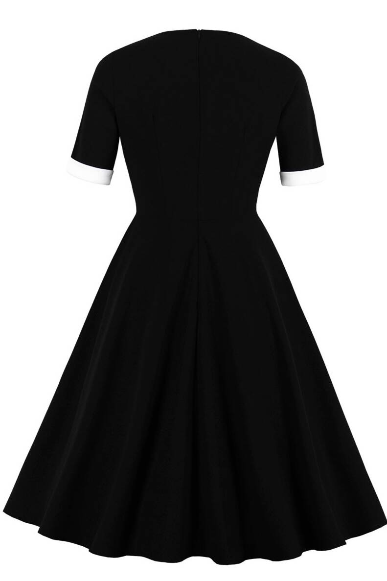 Black Swing Dress Short Sleeve