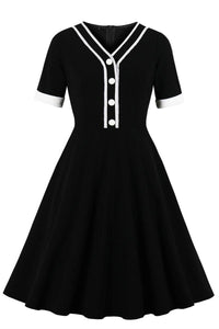 Black Swing Dress Short Sleeve