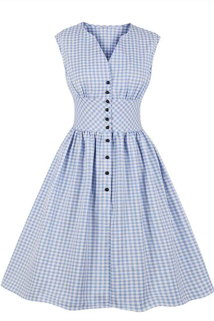 1940s Dress Solid Color Sleeveless Retro Style Dress