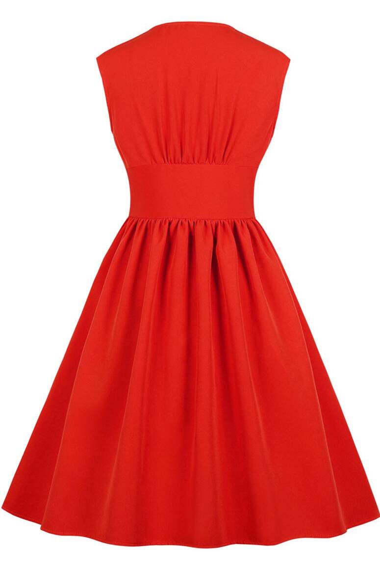 1950s Vintage Red Summer Dress