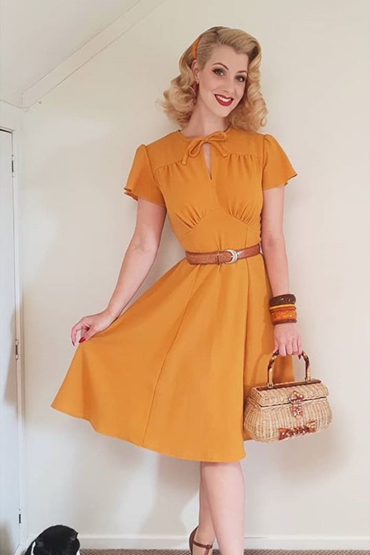 Vintage Style Yellow Summer Dress