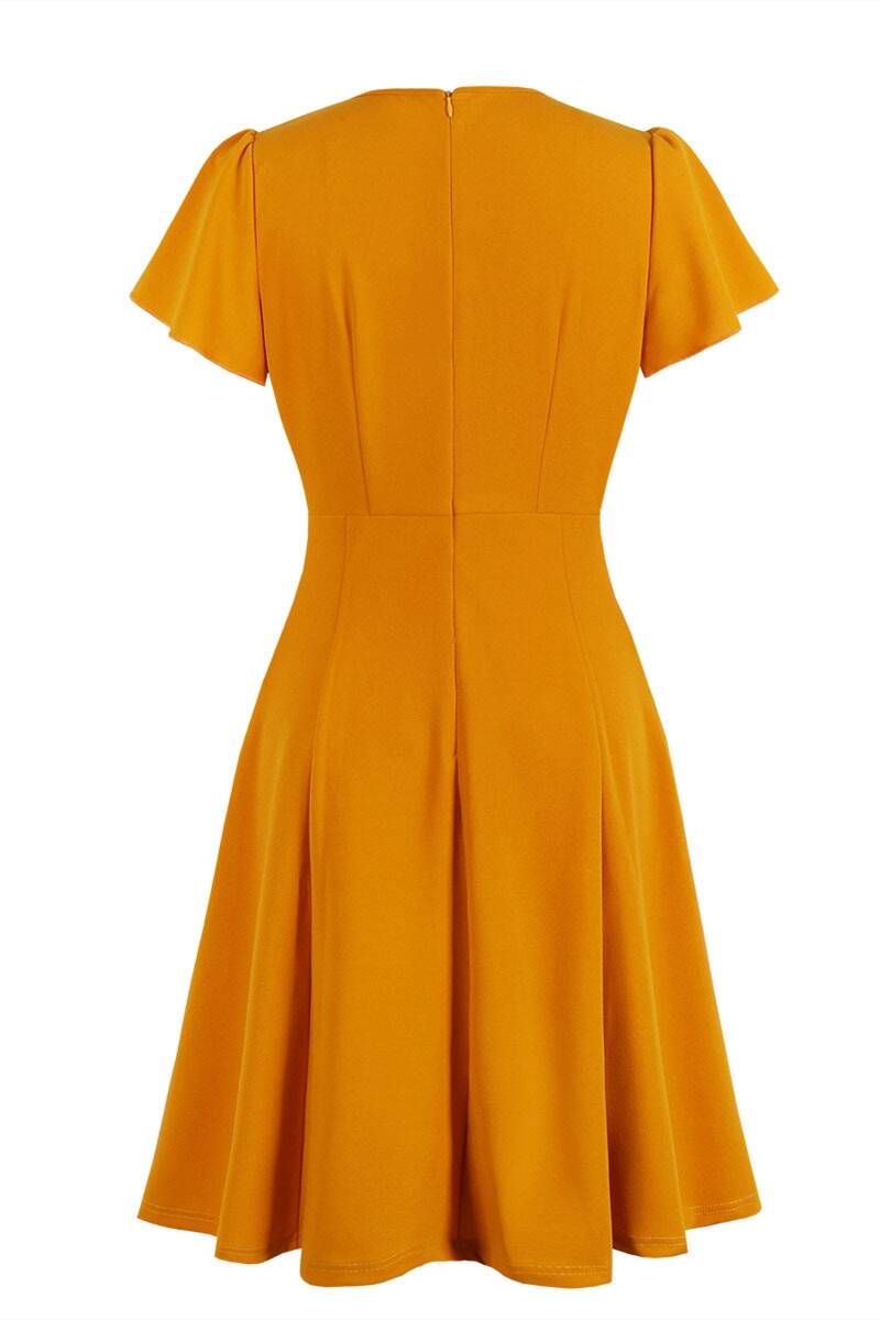 Vintage Style Yellow Summer Dress