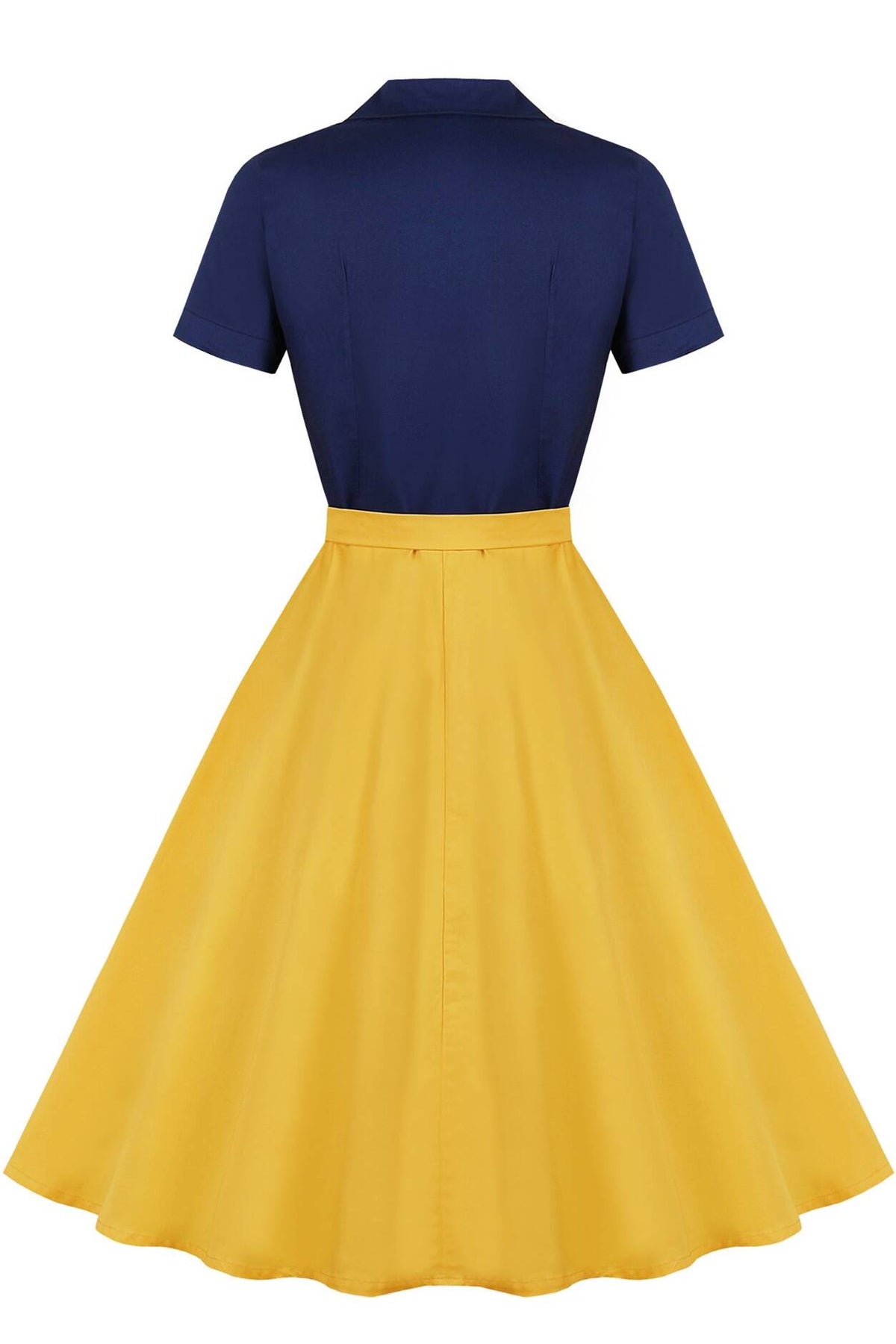 Snow White Style Navy and White 1950s Dress