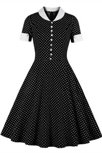 1950s Red Polk Dots  Swing Dress