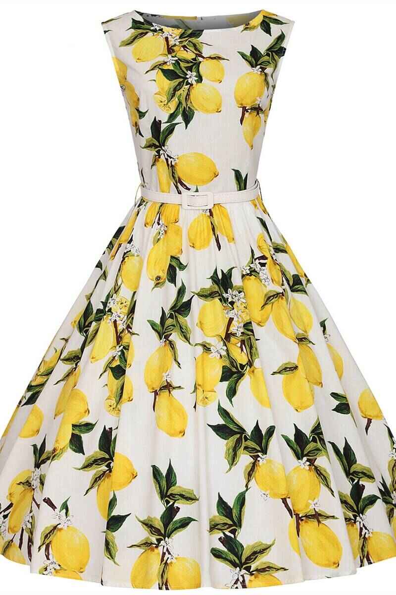 Yellow Lemon Short Swing Dress