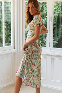 Sexy V-Neck Slit Long Floral Sundress