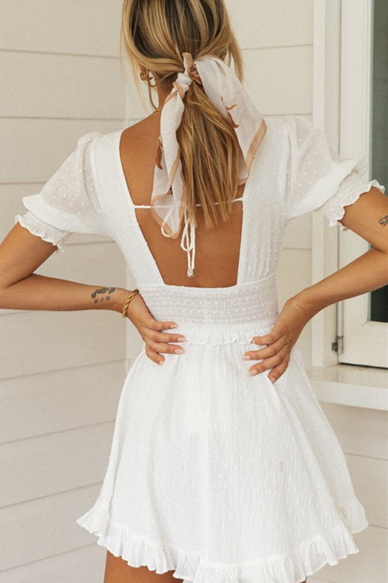 white short puffy dress